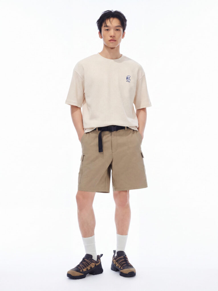 Serendipity Composite 3D Appliqué Waffle Loose Short‑Sleeve T‑Shirt