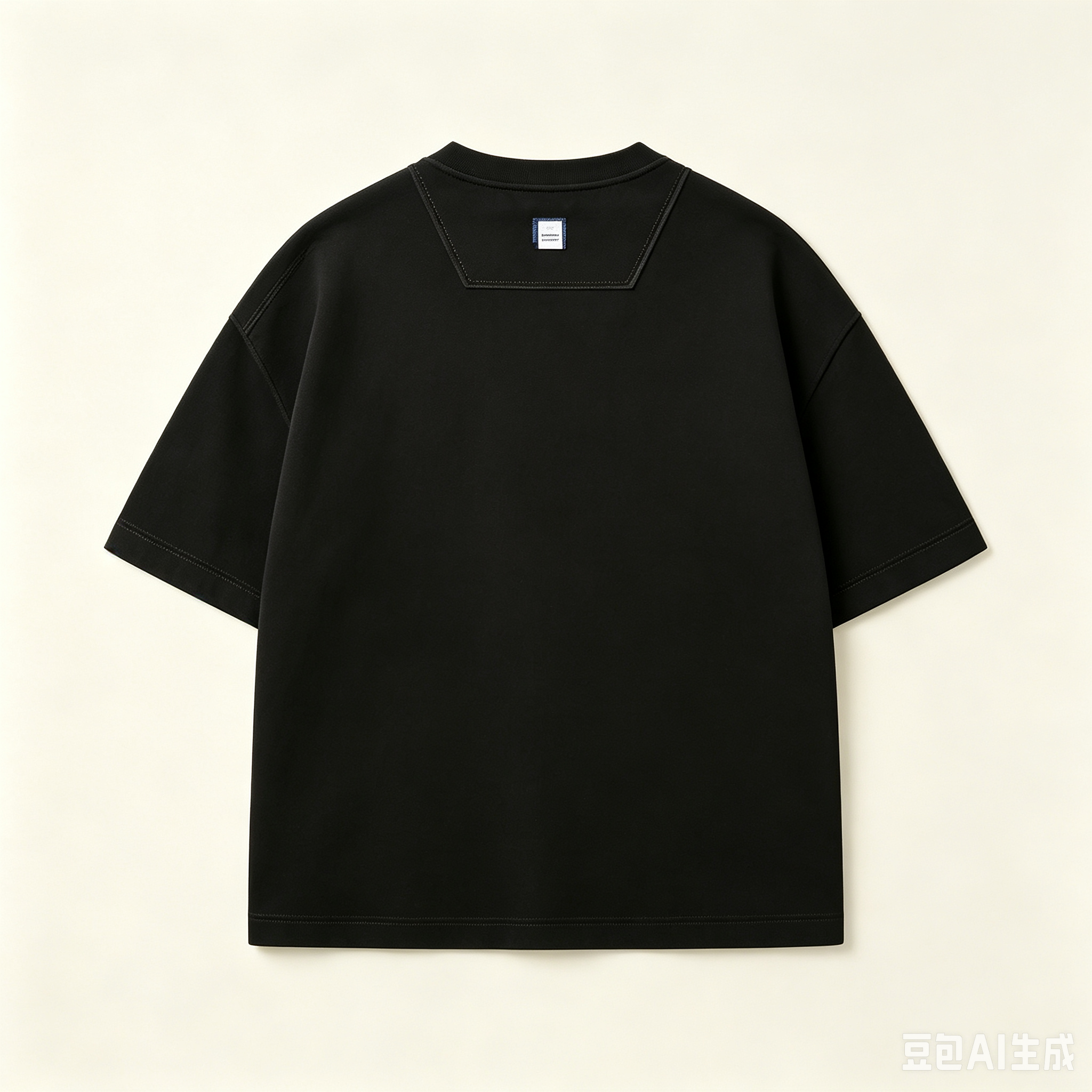 PASSION Letter Print‑Embroidery Combined Black Oversized Unisex T‑Shirt - Image 4