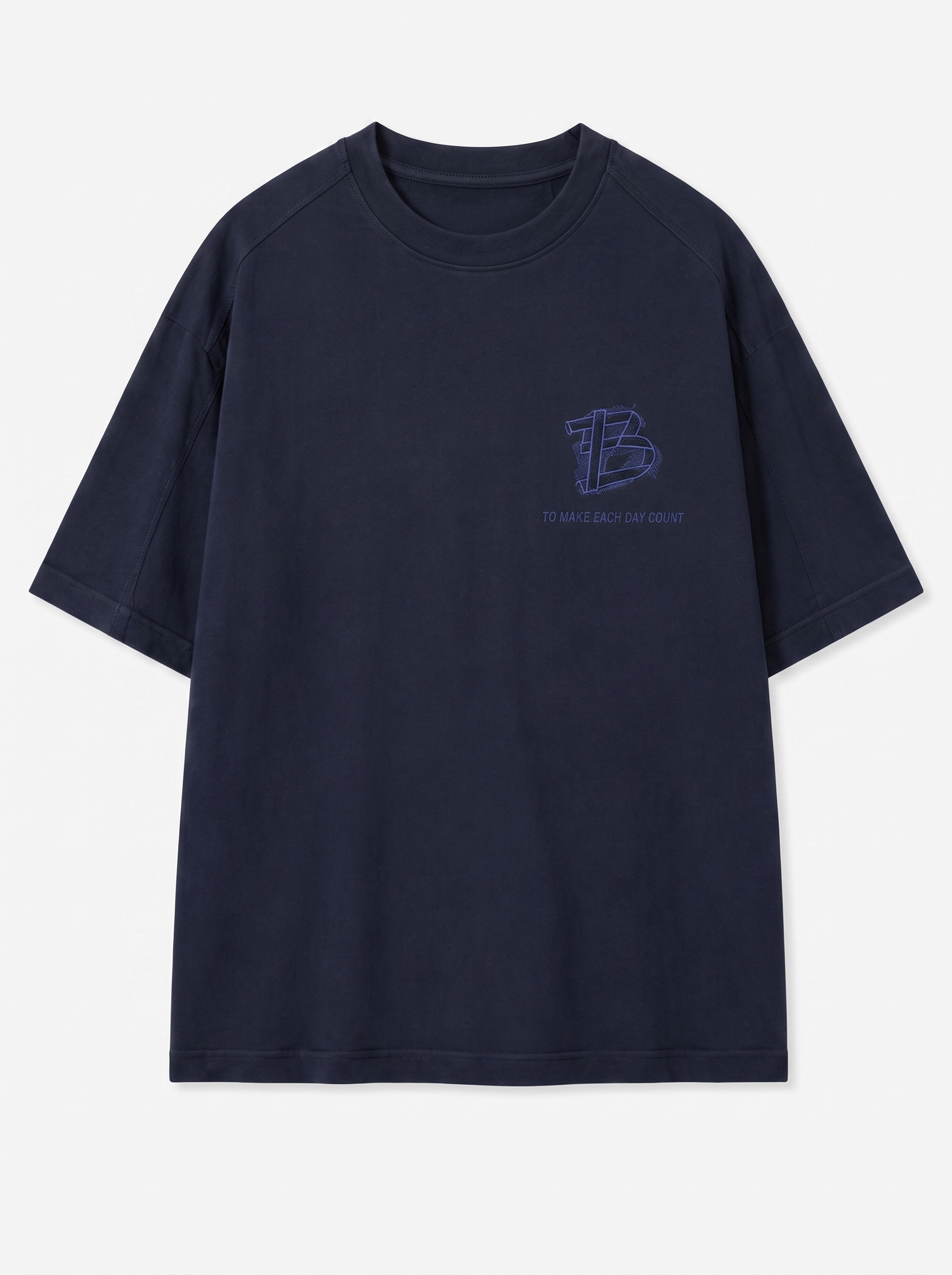 Letter B Print‑Over‑Woven‑Tape Satin‑Stitch Embroidery Oversized Unisex T‑Shirt - Image 3