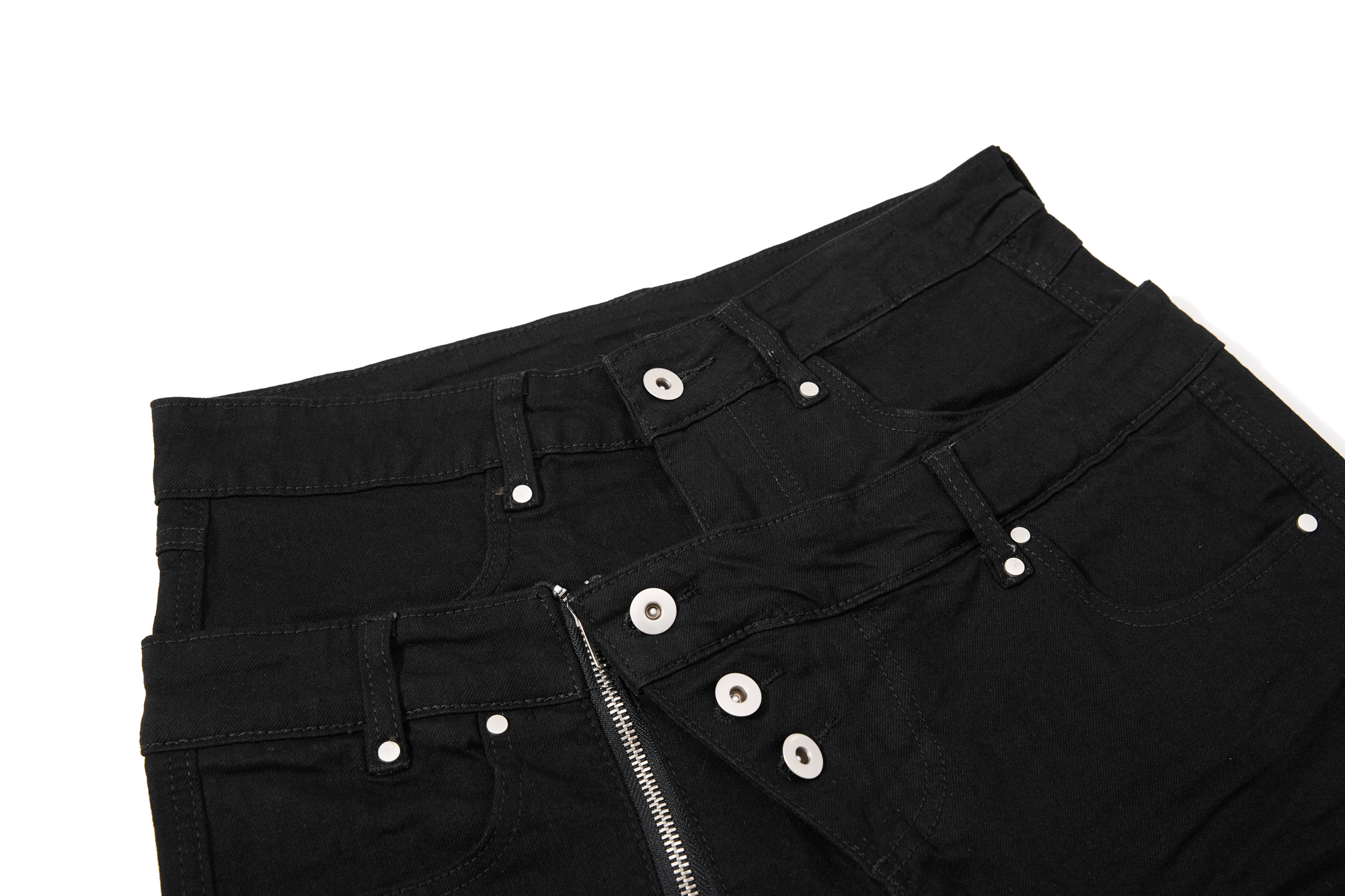 Avant-Garde Layered Fake Two-Piece Flared Pants - Image 4